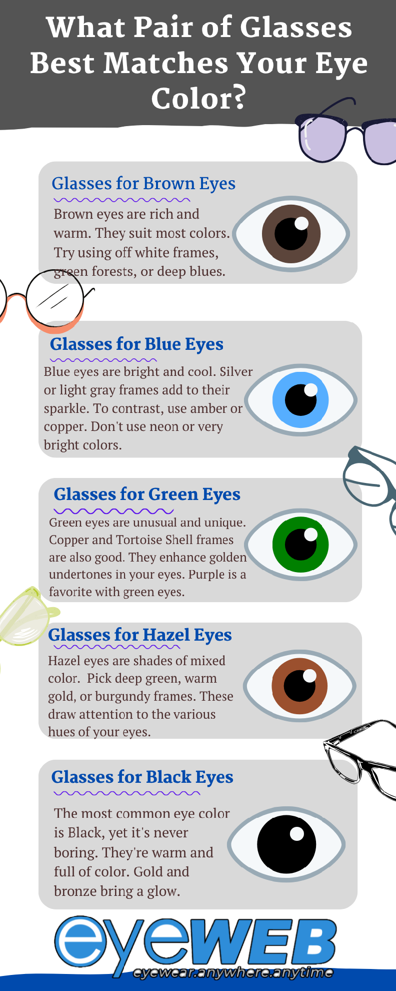 What Pair of Glasses Best Matches Your Eye Color?